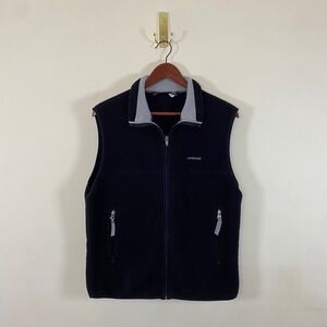Vintage Patagonia Synchilla Fleece Vest Mens M Black Full Zip Sleeveless Outdoor